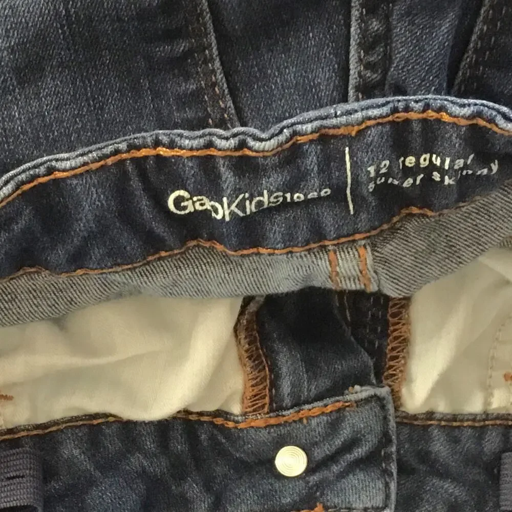 Gap Kids Jeans Dark Wash Adjustable Waist Super Skinny Stretchy Girls Size 12